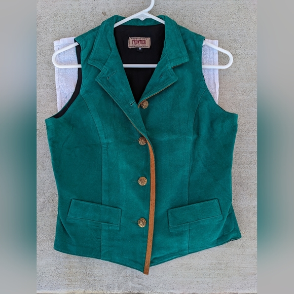 Phoenix USA Tops - Phoenix USA Turquoise suede size M vest.